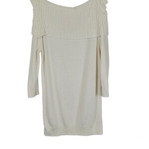 🏆132 Express Off the Shoulder Knit Sweater Ivory Tunic Top